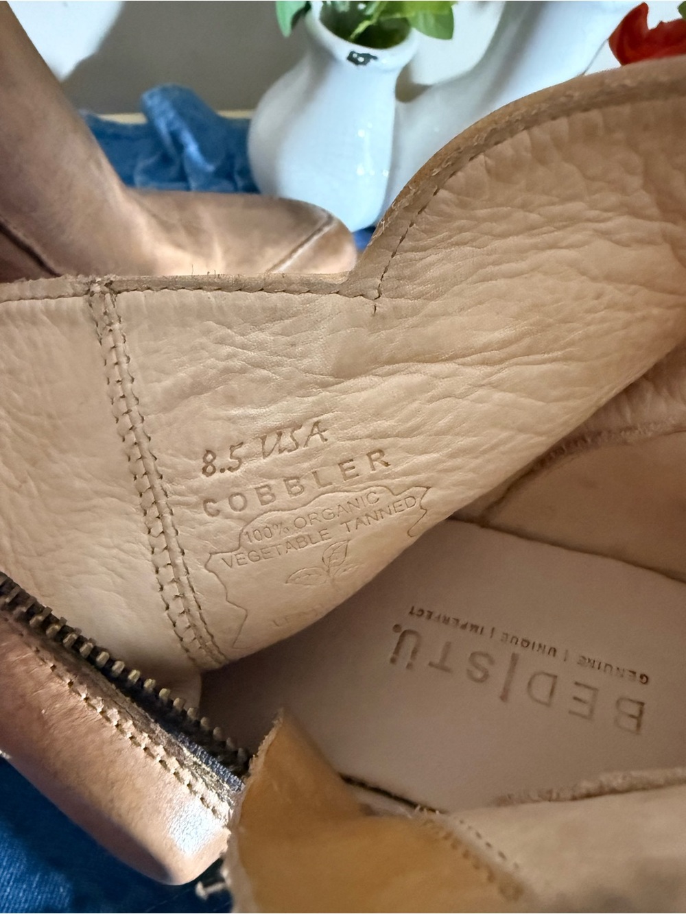 Bed Stu-Cobbler Collection Isla NIB GORGEOUS Leather Boots Rustic Tan 8.5 - Picture 13 of 13